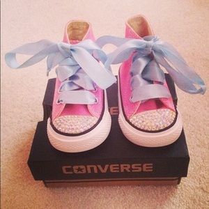Infant Converse shoes with Swarovski crystals